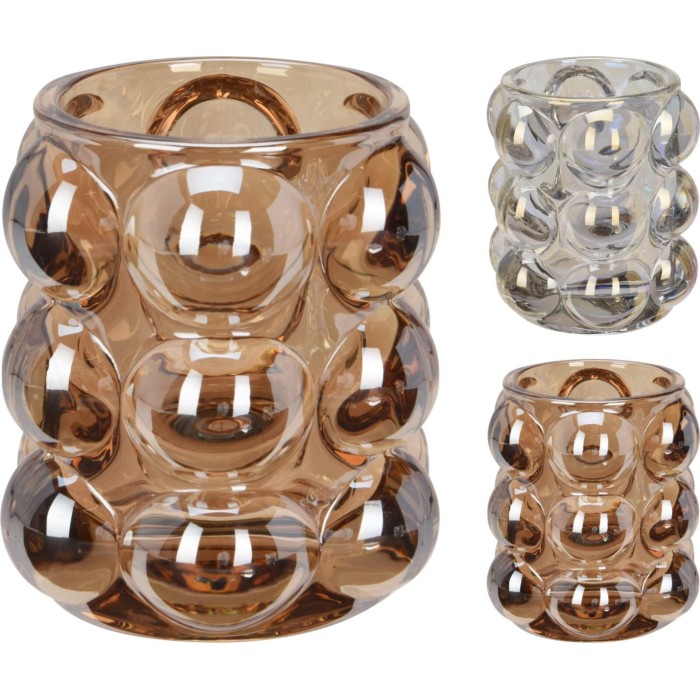 P-TEALIGHT VETRO 9CM 2 COLORI